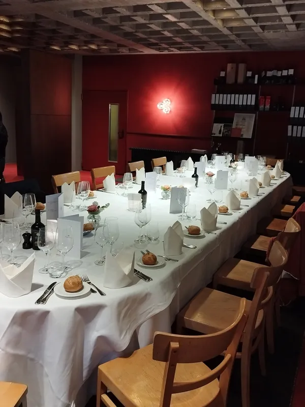 Festively laid long table for a private dining event